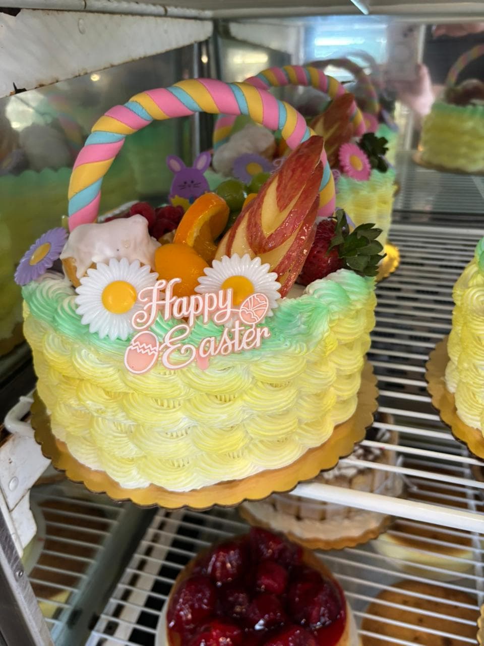 Hand-painted Happy Easter basket cake