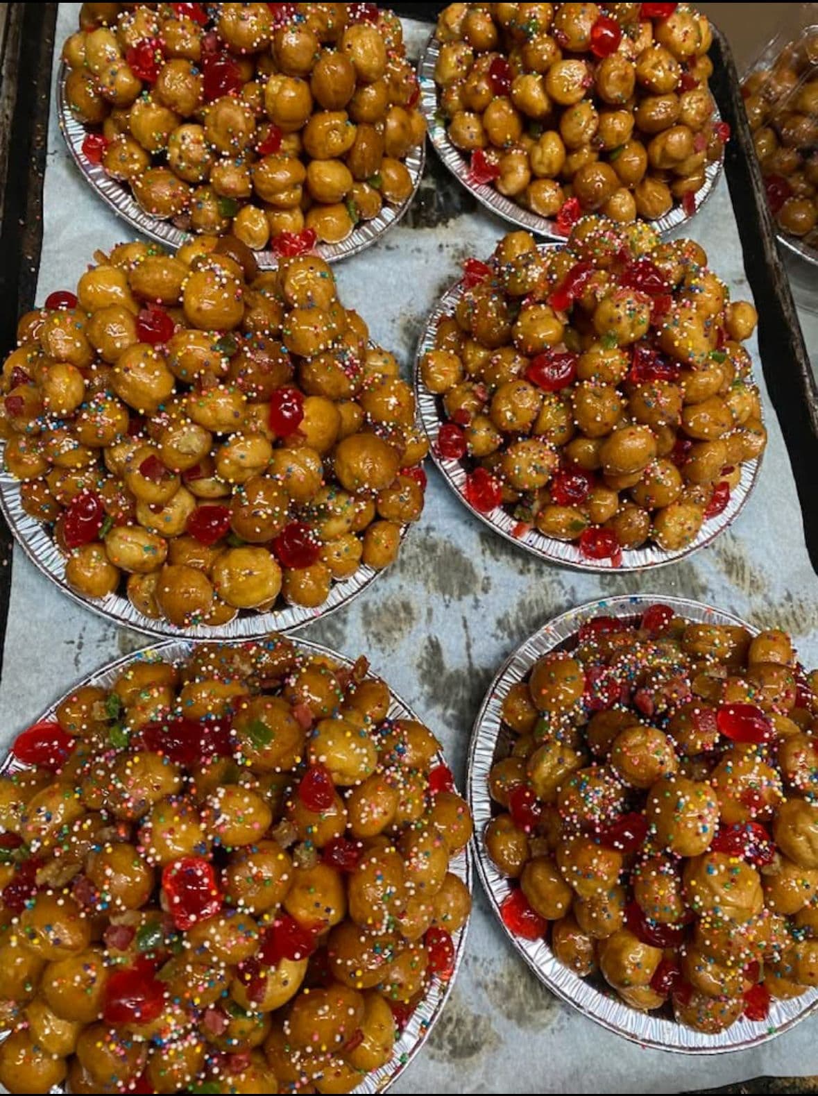 Struffoli — Italian honey ball dessert cups