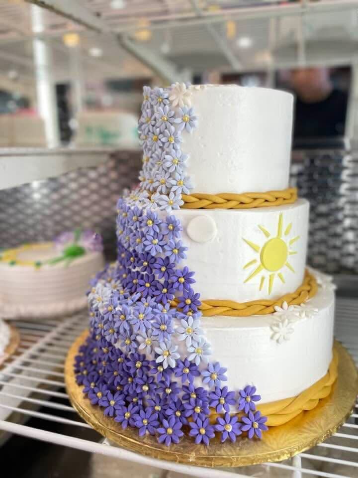 Colorful birthday celebration cake