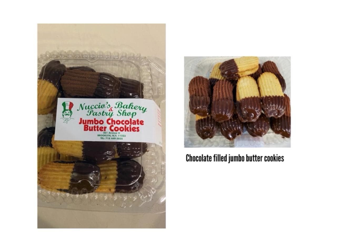 Boxed jumbo chocolate-filled butter cookies